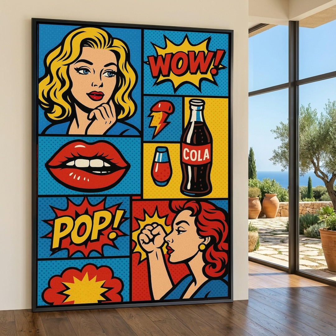 Vintage Pop Art Canvas Print, Retro Comic Book Style - Etsy