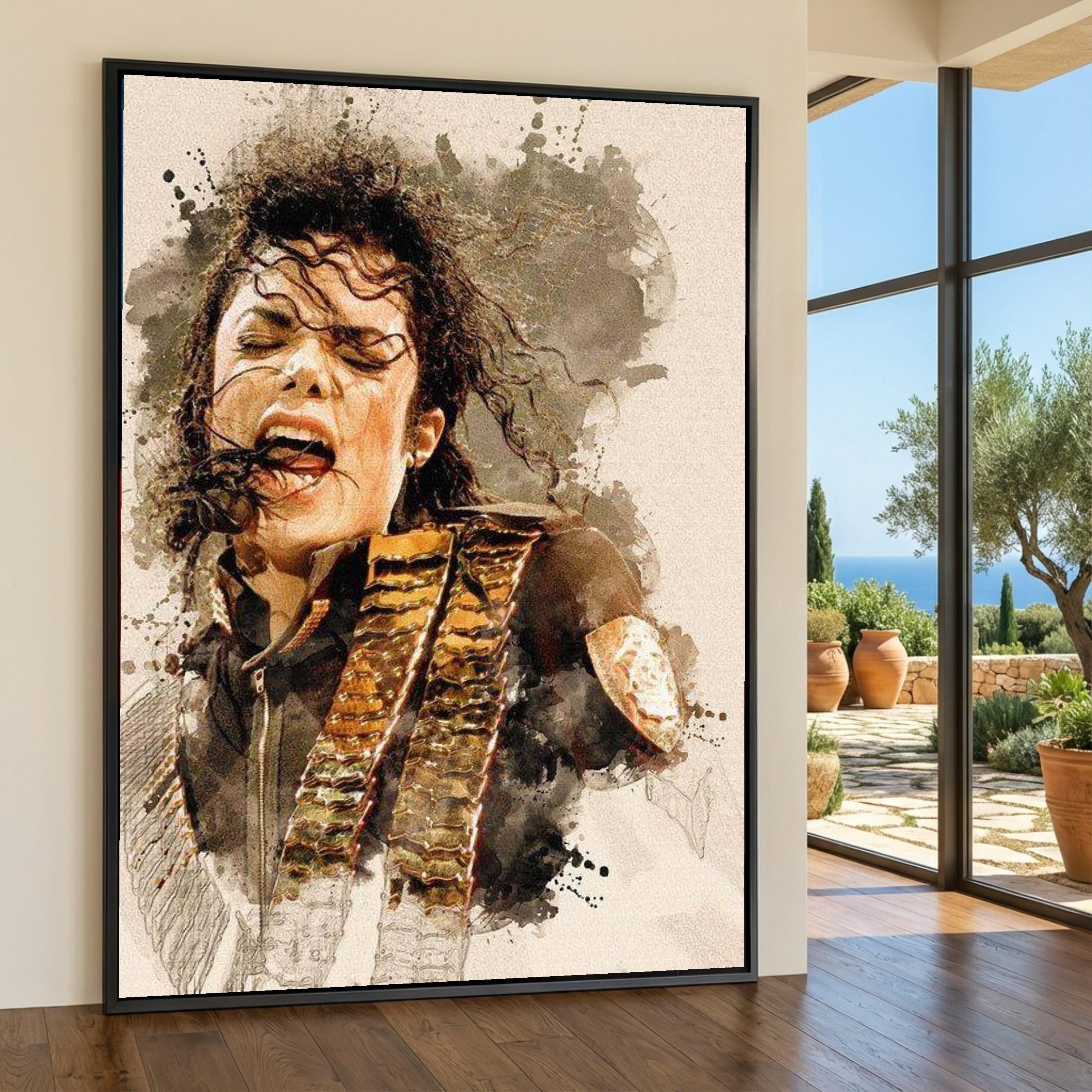 Michael Jackson Canvas Art, Expressive Music Icon, Modern Pop