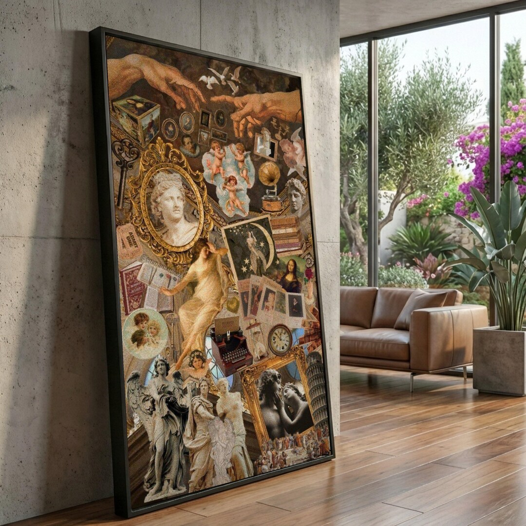 Vintage Renaissance Collage Canvas, Classical Art Wall Decor ...