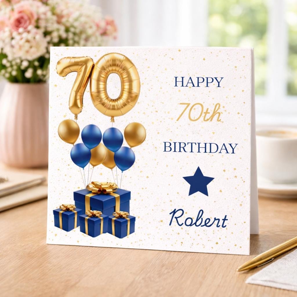 70th Birthday Card Personalised - Etsy