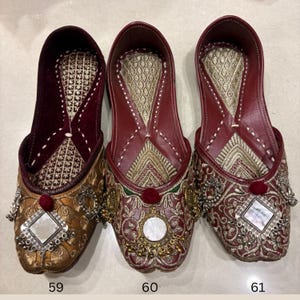Handcrafted Punjabi Jutti, Embellished Indian Khussa Bridal Flats, Beige Bellies