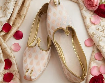 Men Punjabi Wedding Shoes, Indian Ethnic Footwear, Sherwani Jutti, Traditional Mojari Jutti