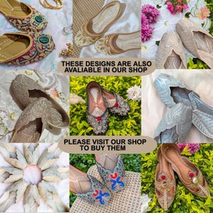 Peach Punjabi jutti,Handcrafted Khussa shoe,Handmade leather, Bellies, Ballerinas, Embellished Mojaris, Indian flats image 9