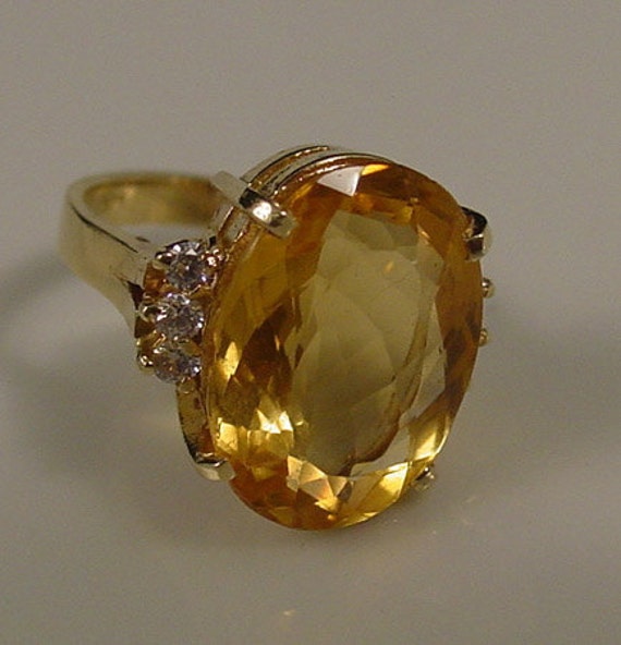 vintage citrine cocktail ring