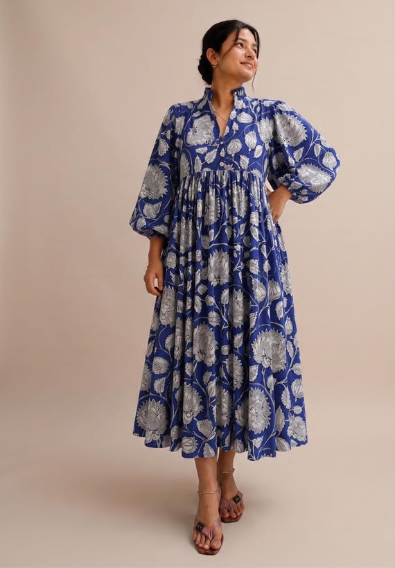 100 cotton dresses made in india Indian Dress, Block Print Dress, for Women, Cotton Maxi Dress, Midi Dress, Mini Dress, Nursing Dress, Cotton Dresses Baltic Born Womens Ivanna Color:M-Burnt Orange Best-selling Cotton maxi dress