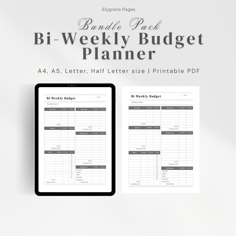 Biweekly Budget Planner Printable: Income & Expense Tracker (fillable ...