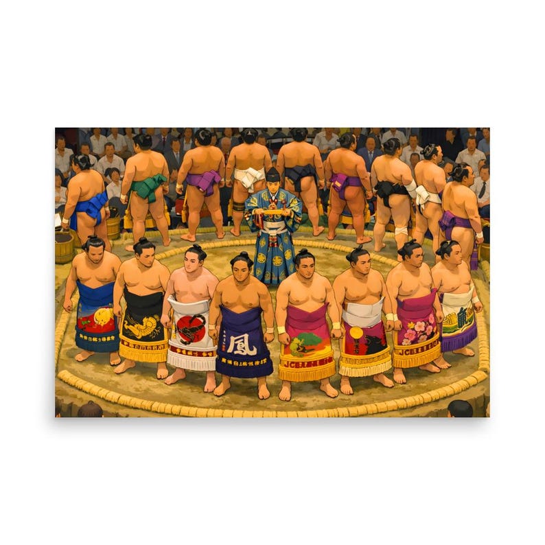 Grand Sumo Ring-entering Ceremony Art Print – Traditional Japanese ...