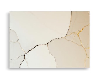 Kintsugi Style Gold Line Art Print, Japanese Decor