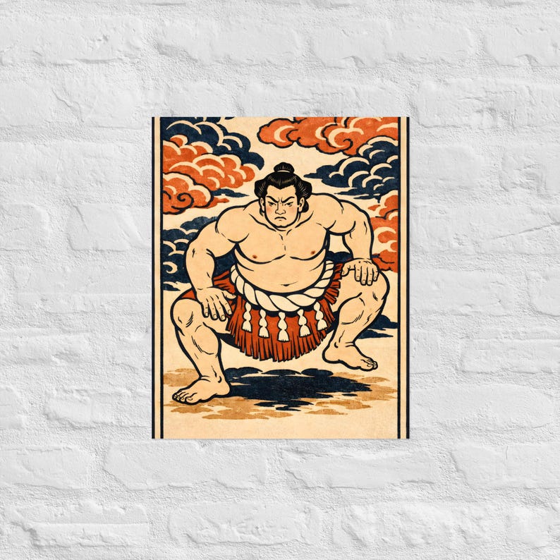Sumo Portrait Vintage Sumo Wrestler Print, Retro Ukiyo-e Japanese Art - Etsy