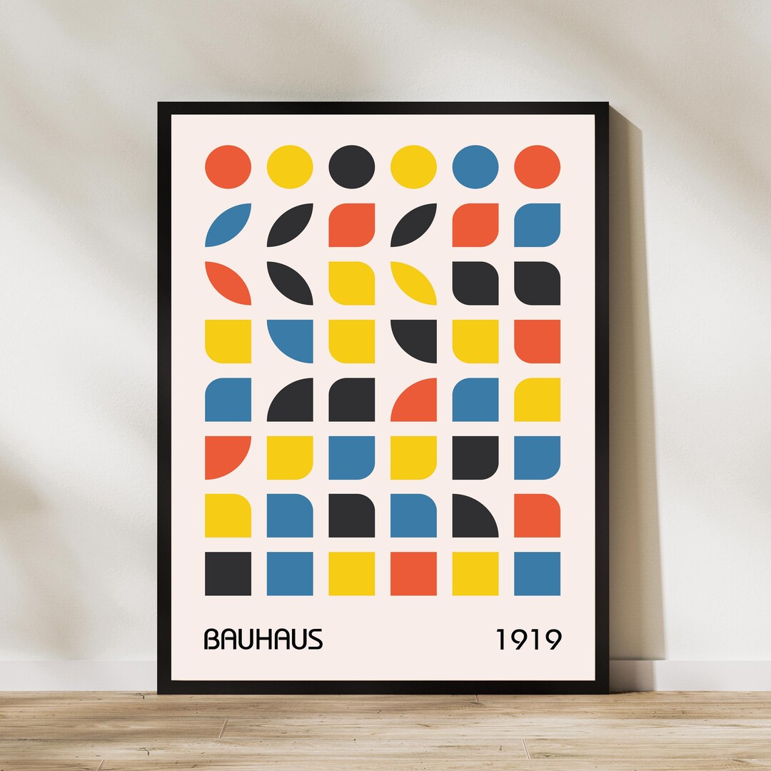 Bauhaus Art Print Modern Geometric Abstract Wall Decor Minimal Color ...