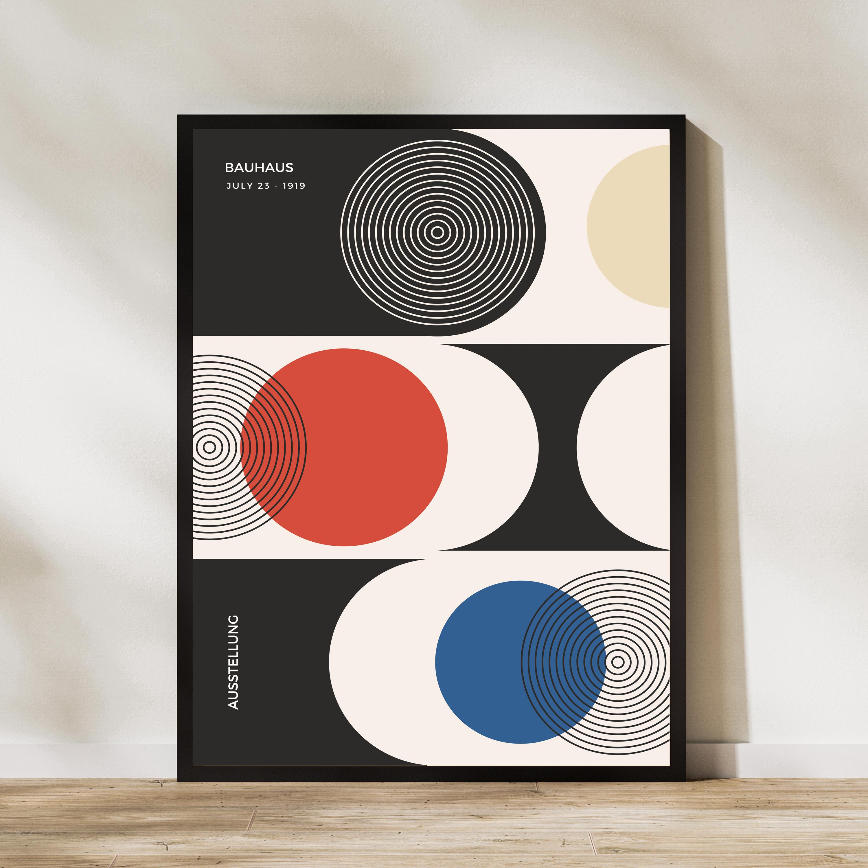 Bauhaus Art Print Modern Geometric Abstract Wall Decor Minimal Color ...