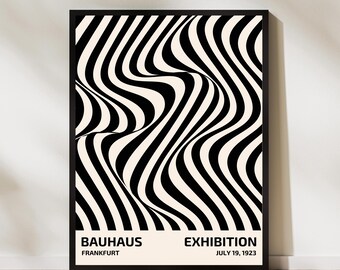 Stampa artistica Bauhaus, decorazione murale geometrica astratta moderna, poster minimale con blocchi di colore, design di metà secolo, opera d'arte contemporanea estetica.