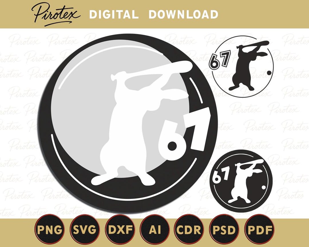 Baseball Number 67 | Rabbit Hits the Ball With a Bat | Svg, Dxf, Ai ...