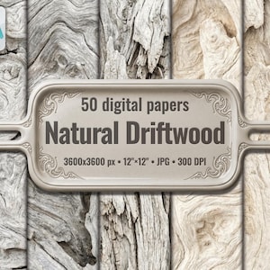 Natural Driftwood Digital Paper, 50 Weathered Wood Textures, Beach Wood Backgrounds, Coastal Scrapbook Paper, Rustic Roots,  Sticks 4K JPG,