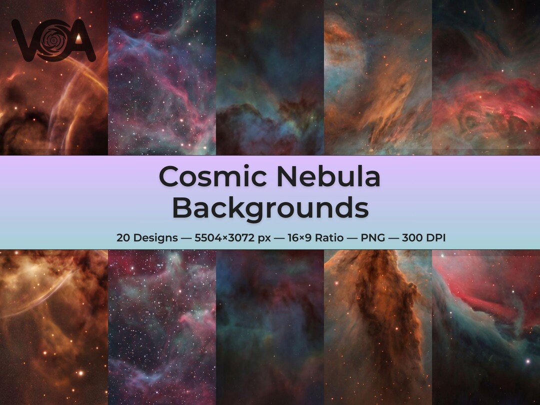 20 Cosmic Nebula Backgrounds, Deep Space Galaxy Digital Paper, Universe ...