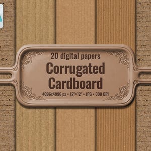 Wellpappe, 20 Digital-Papier, Hintergrund aus recycelter Schachtel, gerippte Kraftpapier, braunes Versandpapier, Verpackungsdruck – Kommerzielle Nutzung