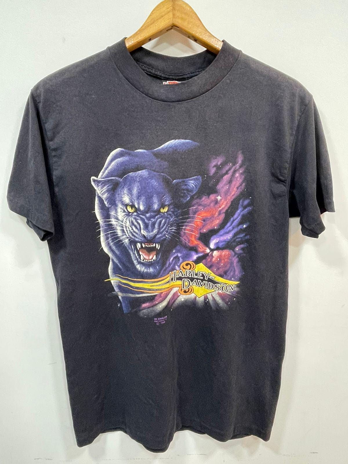 Vintage Harley-davidson Panther Graphic T-shirt | 1990s |black 