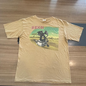 Vintage Beck Graphic T-shirt – 90s Band Tee, Faded Brown Size XL
