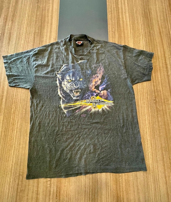 Vintage Harley Davidson Panther T Shirt 90s Biker Graphic Tee - Etsy