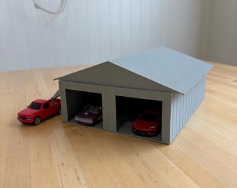 Granero/garaje de postes a escala Hot Wheels: imprimible en 3D STEP/STL