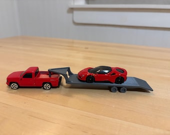 Hot Wheels Scale Gooseneck Flatbed Trailer – 3D Printable STEP/STL