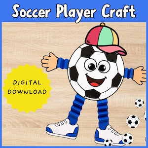 Plantilla para manualidades de balón de fútbol / Actividad deportiva / Manualidad imprimible para recortar y pegar