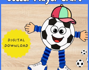 Plantilla para manualidades de balón de fútbol / Actividad deportiva / Manualidad imprimible para recortar y pegar