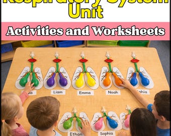 Actividades de la unidad del sistema respiratorio, manualidad de un modelo de pulmón, hojas de trabajo sobre intercambio de gases (descarga en PDF)