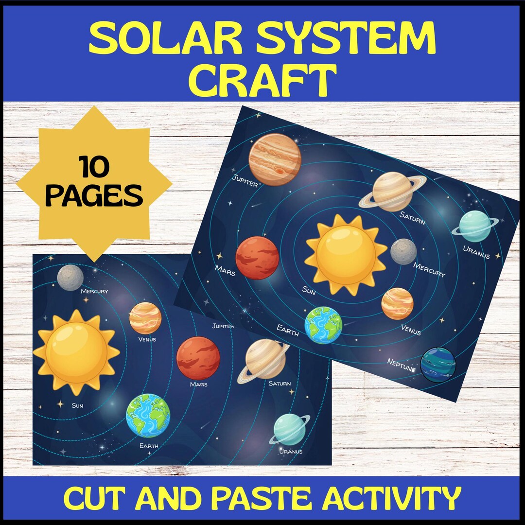 Solar System Craft Printable | Planets in Order Cut and Paste Activity ...