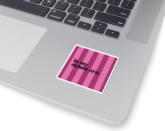 À l'époque de Delulu Sticker rose rayé Kiss-Cut