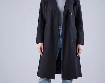 Abrigo trench mujer de cuero marrón piel de oveja hecho a mano largo estilo años 70 gótico Y2K invierno