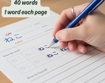Hiragana Nouns Worksheet | Japanese Writing Practice | Beginner Japanese (Printable PDF)