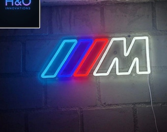 M Design Logo LED Wand Dekoration Neon Beleuchtung Schild Garage Auto Geschenk