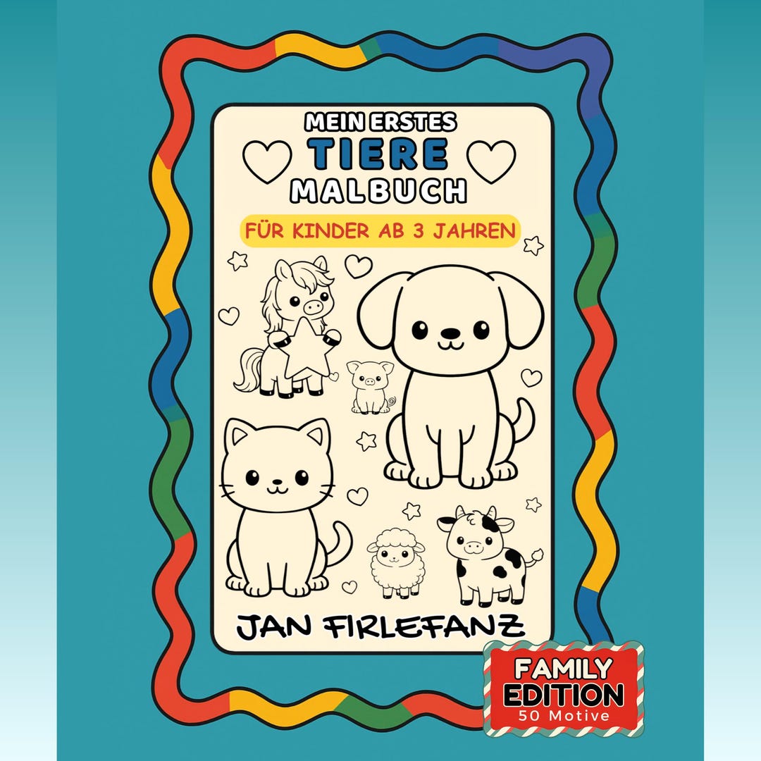 My First Animals Coloring Book – PDF Coloring Book for Ages 3 and up ...