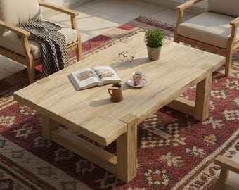 Solid Wood Handmade Coffee Table, Live Edge, Reclaimed wood, Rustic Furniture