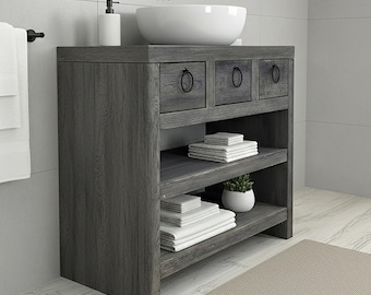Handmade Soul Of Solid Wooden Rustic Farmhouse Shelf Sink Unit