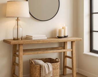 Rustic Console Table, Solid Wood, Reclaimed Wood Entryway Table, Hallway Table, Foyer Side Table, Handmade Custom Size