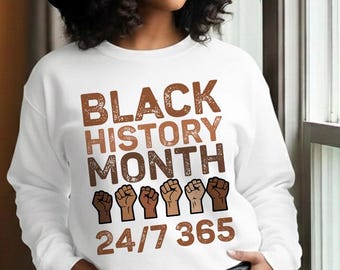 Black History Month 247 365 Png | Black Excellence Awareness Design | African American Pride Graphic | Cultural Heritage Png File