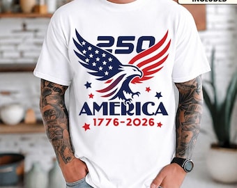 Amerykański orzeł svg png, Ameryka 250 svg, Patriotyczny orzeł png, 250. rocznica svg, Orzeł z flagą USA 1776 2026 Wydruk cyfrowy w pliku ciętym