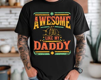 Super jak mój tata SVG PNG, zabawny cytat na Dzień Ojca Png, nadruk na koszulce w stylu retro dla taty, fajny pomysł na prezent dla taty, prezent na Dzień Ojca do pobrania w wersji cyfrowej