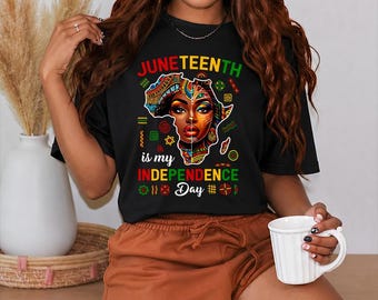 Juneteenth PNG, Juneteenth Is My Independence Day Afro Woman png, Sztuka Afro-Królowej z okazji Czarnej Historii, prezent na Juneteenth (pobranie cyfrowe)