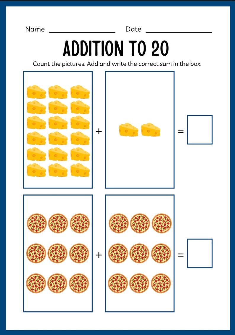 Kindergarten Addition Worksheets Printable | Fun Math Addition to 20 ...