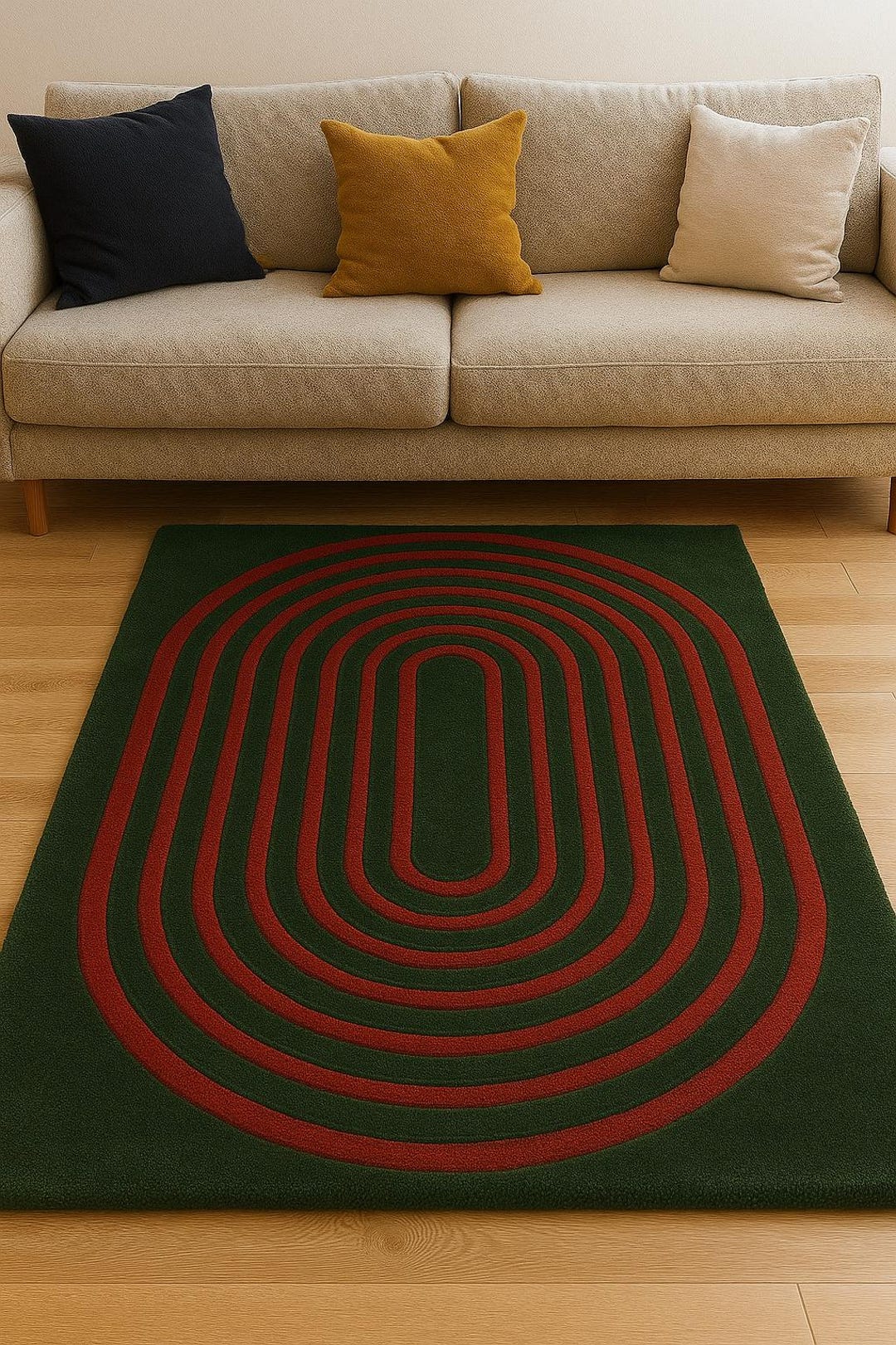 Hand Tufted Cut Pile Curving Arch Rug | Modern Abstract Arch Design ...