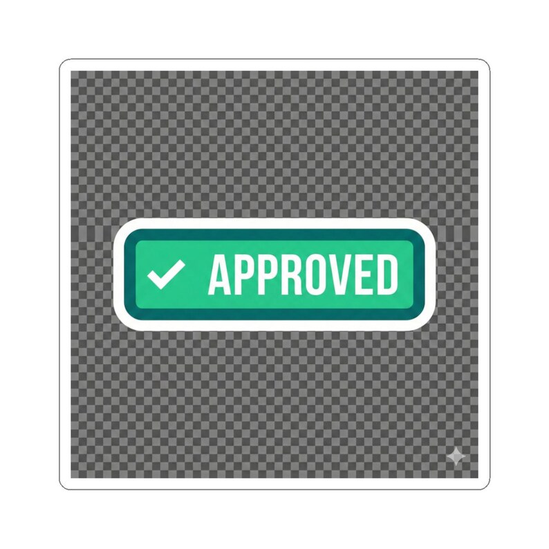 Approved Checkmark Sticker | Green Approved Label Kiss-cut Sticker - Etsy