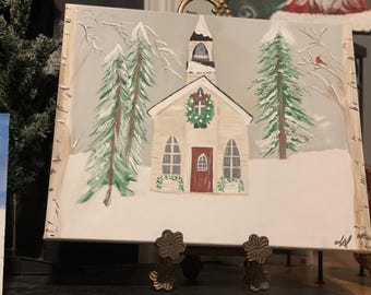 Winter-Schnee-Kirche
