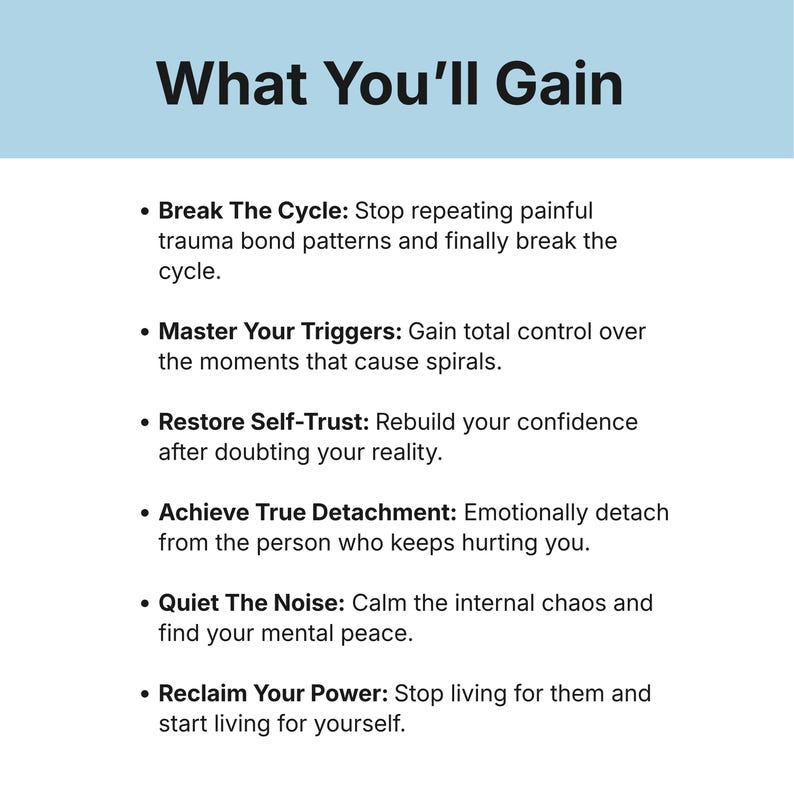 Trauma Bond Recovery Workbook | Break Toxic Cycles and Detachment ...
