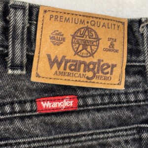 Vintage Wrangler USA Black Jeans 34x34 96501CB Faded Regular Fit Made In The USA image 7