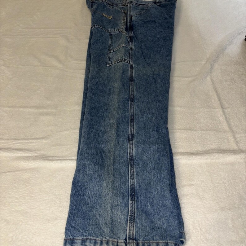 Wrangler Carpenter Jeans Mens 32x32 Blue Denim Work Pants Relaxed Fit image 4