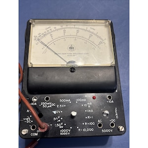 Multímetro analógico Bruno PM-7 vintage, ohmímetro, voltímetro, comprobador de laboratorio sin probar, con cables