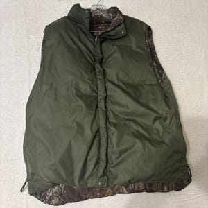 LL Bean Reversible Down Puffer Vest Mens Large Camo Mossy Oak image 5